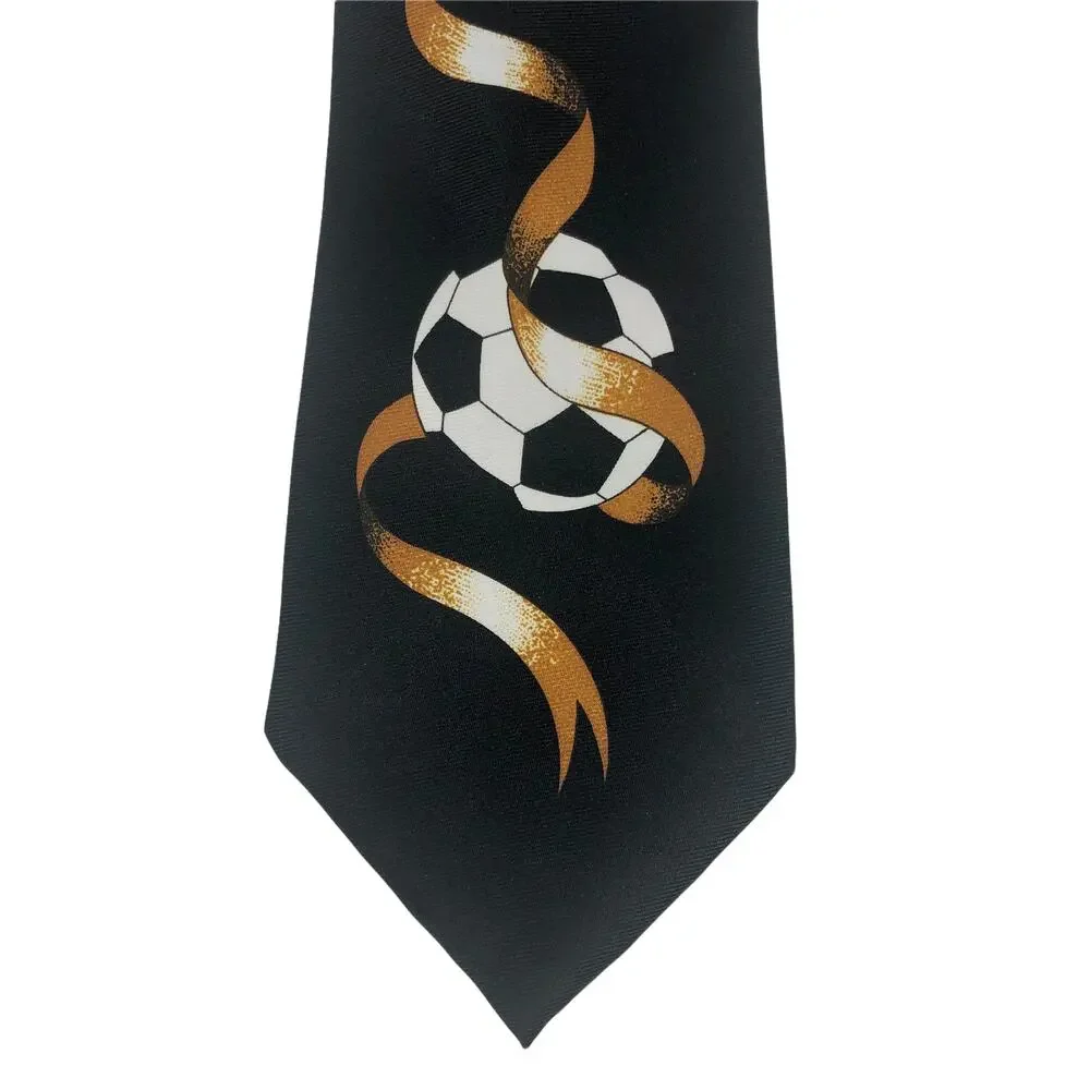 Gold Ribbon Soccer Ball Tie